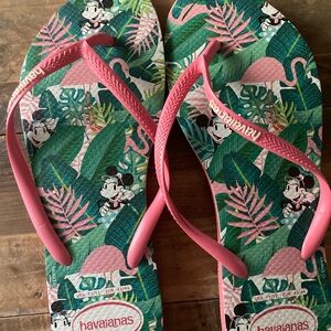Havaianas Tropical Pink and Green Flip Flops